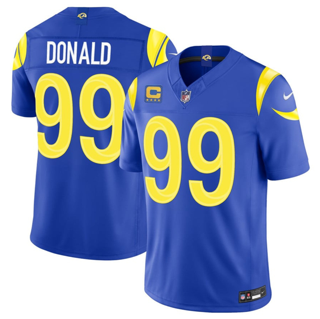 Men's Los Angeles Rams #99 Aaron Donald Royal 2026 F.U.S.E. With 4- Star C Patch Vapor Limited Stitched Football Jersey